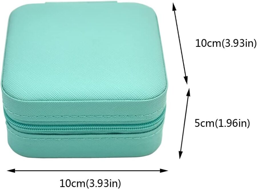 Faux Leather Mini Jewelry Travel Case, Small Travel Jewelry Organizer, Portable Jewelry Box Travel Mini Storage Organizer Portable Display/Storage Box For Rings, Earrings, Necklaces (Blue) - Image 6