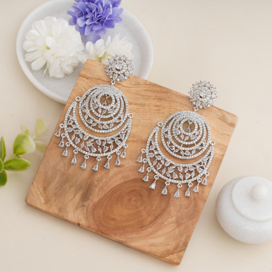 Chandbali CZ American Diamond (White) - Image 2