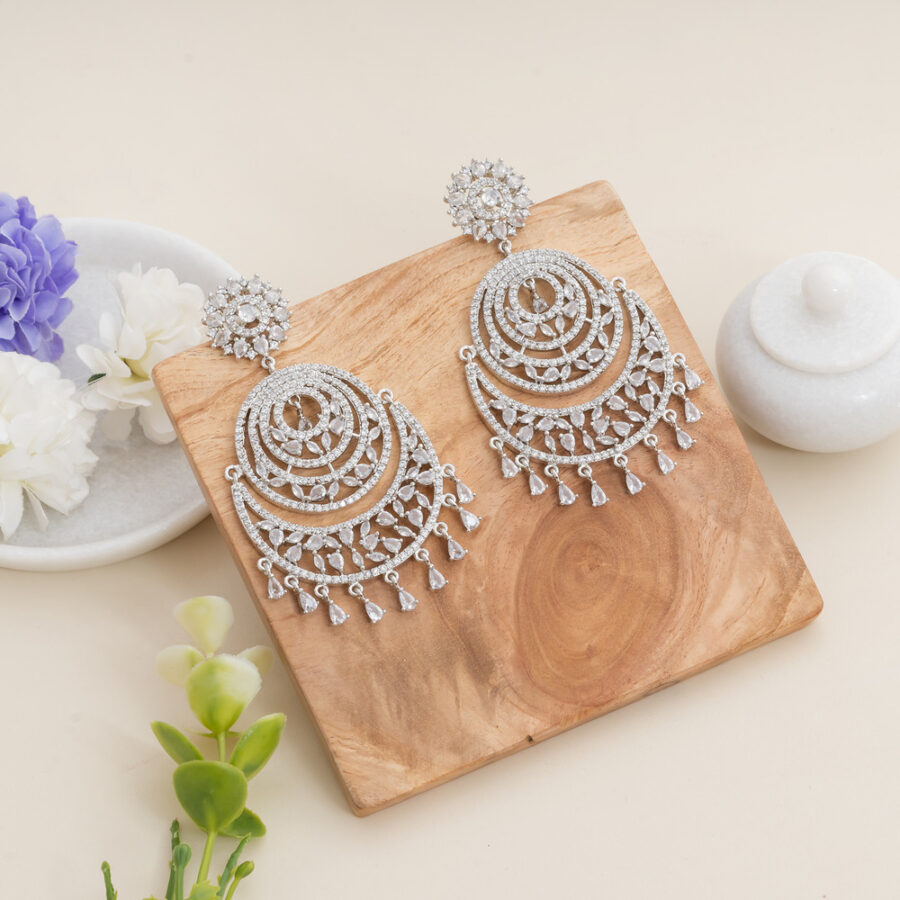 Chandbali CZ American Diamond (White) - Image 3