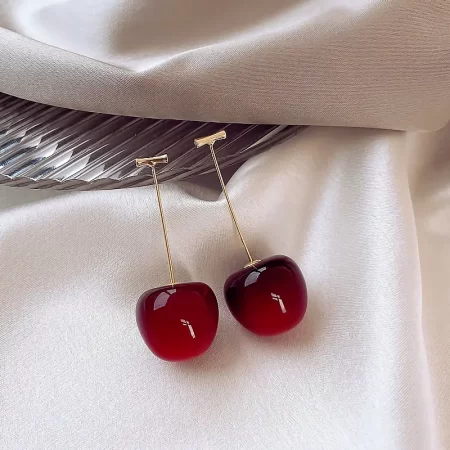 Korean Earrings Cherry