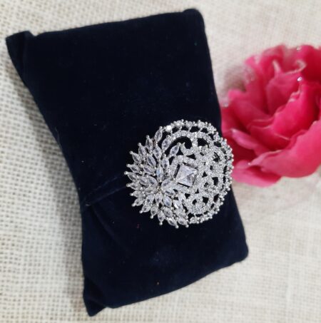 CZ American Diamond Finger Ring (White)
