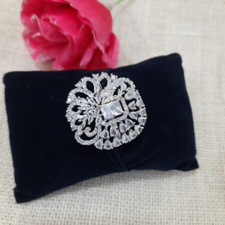 CZ American Diamond Finger Ring (White)