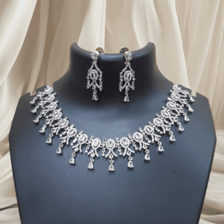 American Diamond Necklace White