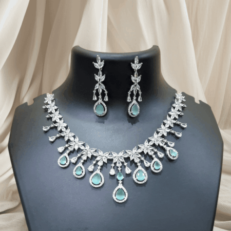 Pastel Green Necklace Perfect Amalgamation of Indian and Western Style