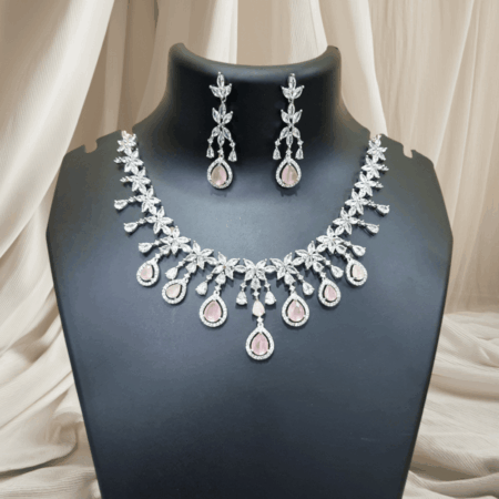 Pastel Pink Necklace Perfect Amalgamation of Indian and Western Style