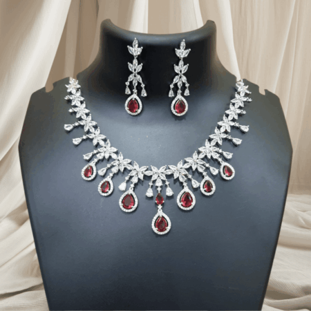Ruby Red Necklace Perfect Amalgamation of Indian and Western Style