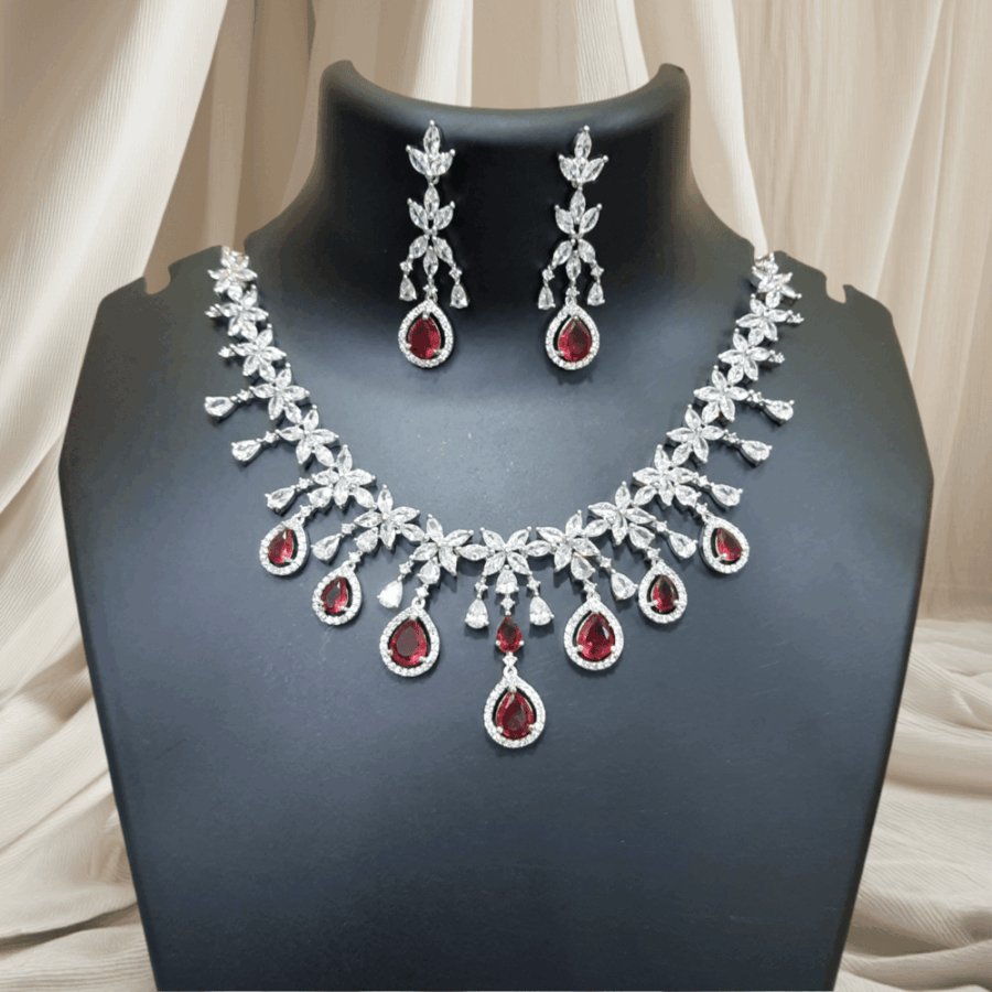 Ruby Red Necklace Perfect Amalgamation of Indian and Western Style