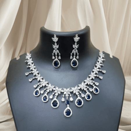 Sapphire Blue Necklace Perfect Amalgamation of Indian and Western Style