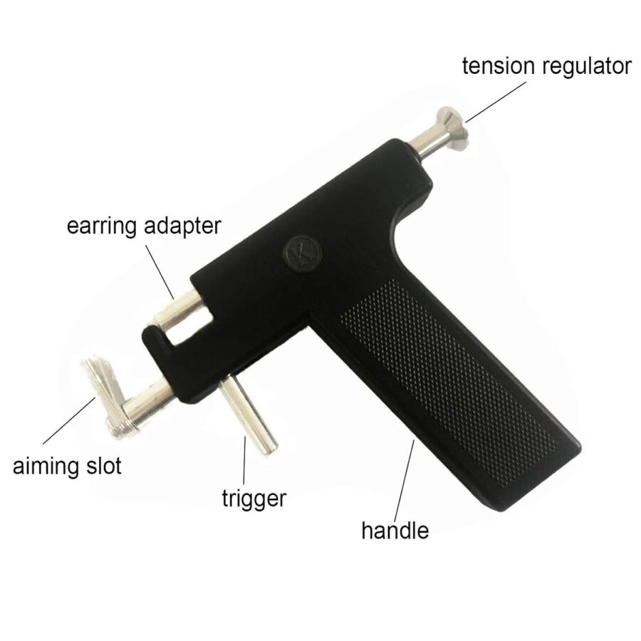 Professional Stainless Steel Black Ear Nose Body Piercing Kit ( 24 Shots) - Image 4