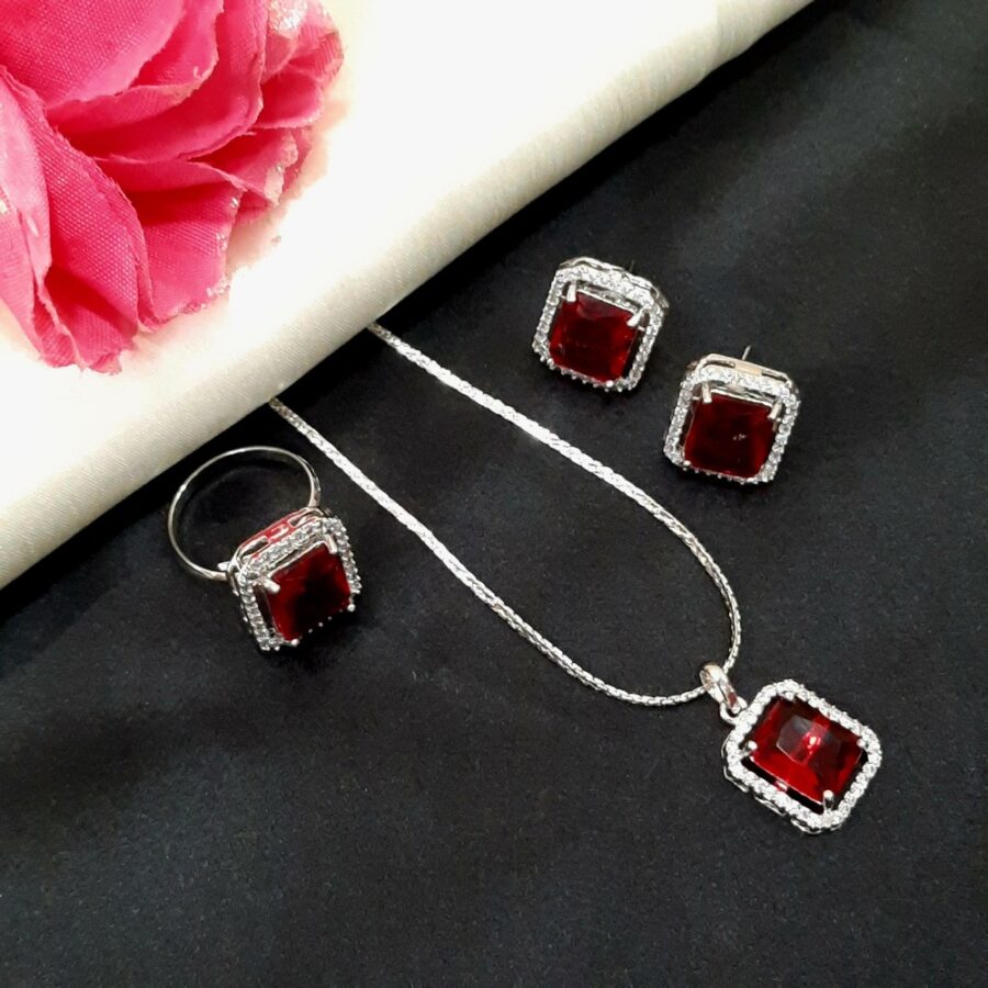 Pendant Set (Ruby Red)