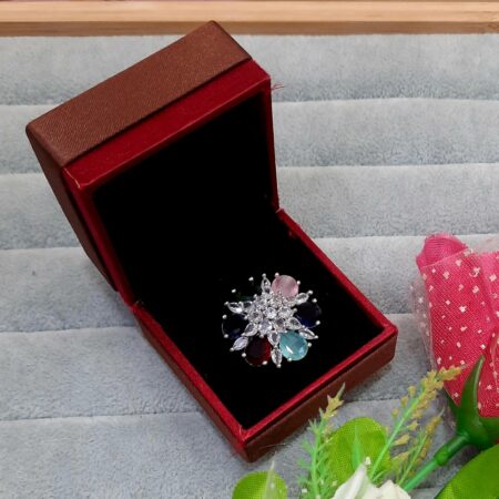 CZ American Diamond Finger Ring (Multi Color)
