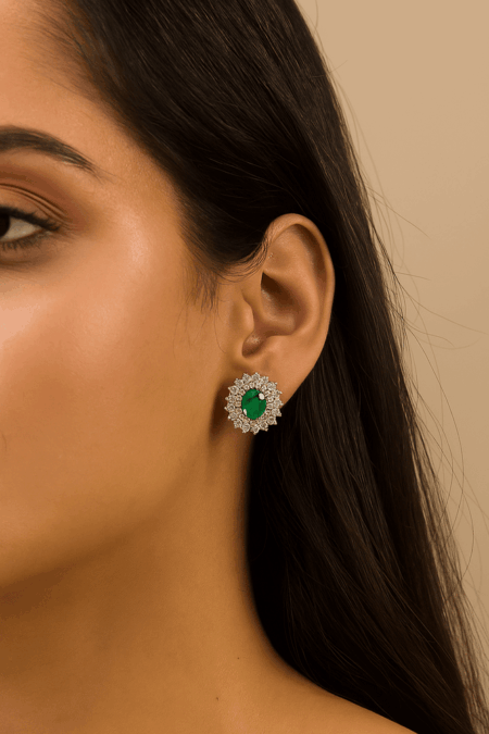 Eden Ear Studs (Emerald Green)