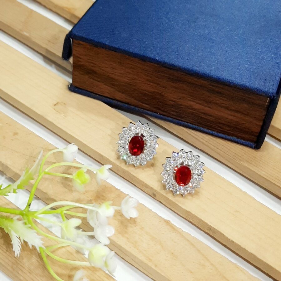 Eden Ear Studs (Ruby Red)