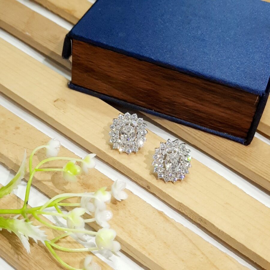 Eden Ear Studs (Crystal White)