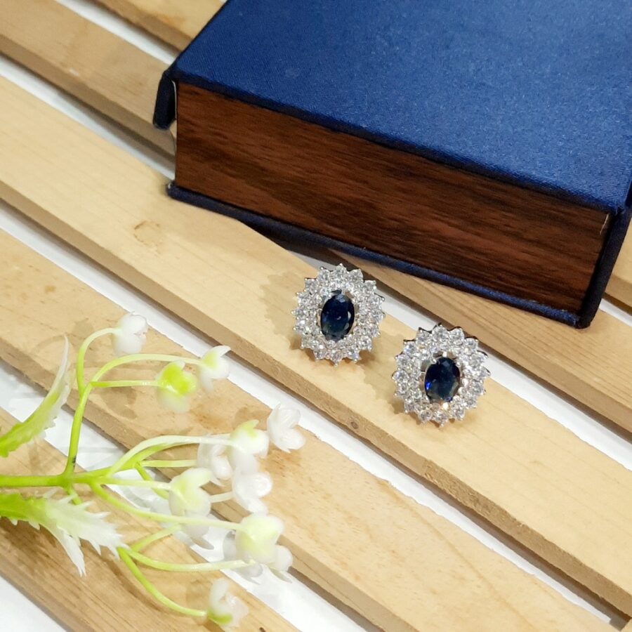 Eden Ear Studs (Sapphire Blue)