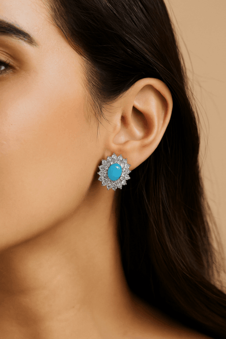 Eden Ear Studs (Turquoise Blue)