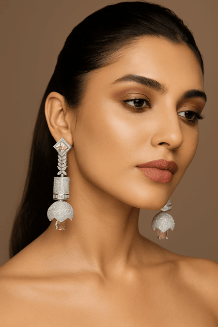 Serenity Shimmer Long Earrings (Crystal Pink)