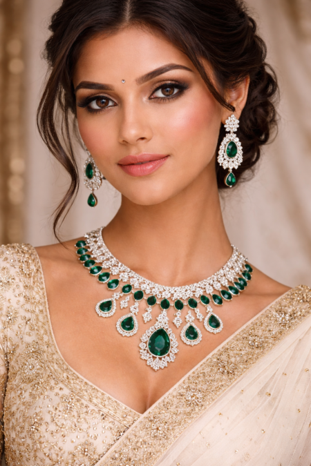 Classic Contemporary Aesthetic American Diamond Necklace Set