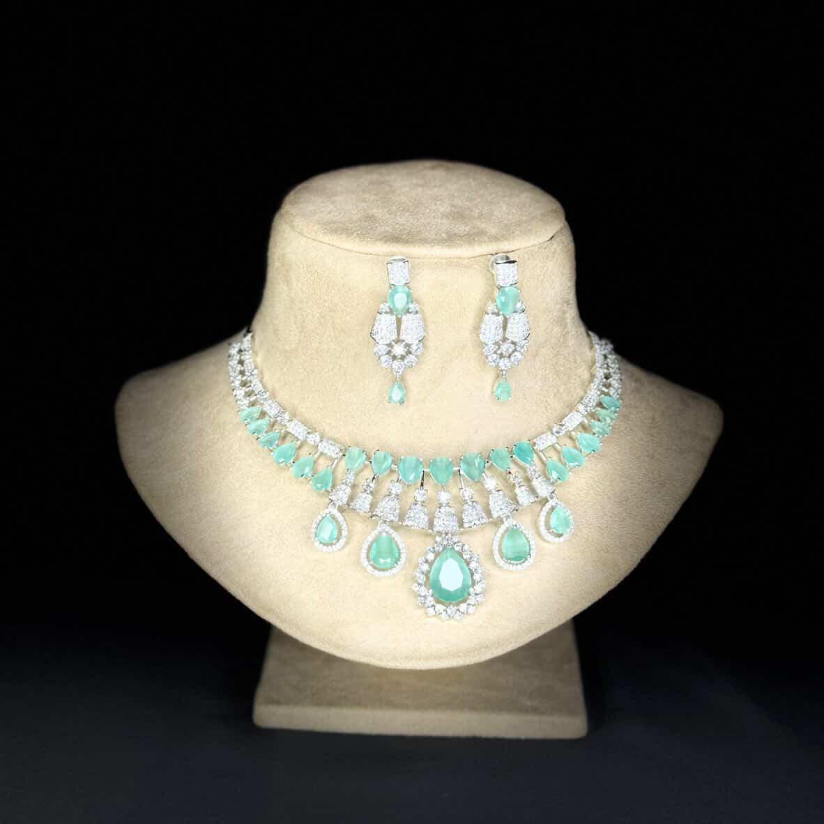 Classic Contemporary Aesthetic American Diamond Necklace Set - Image 5