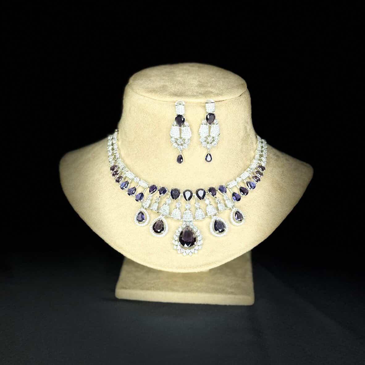Classic Contemporary Aesthetic American Diamond Necklace Set - Image 3