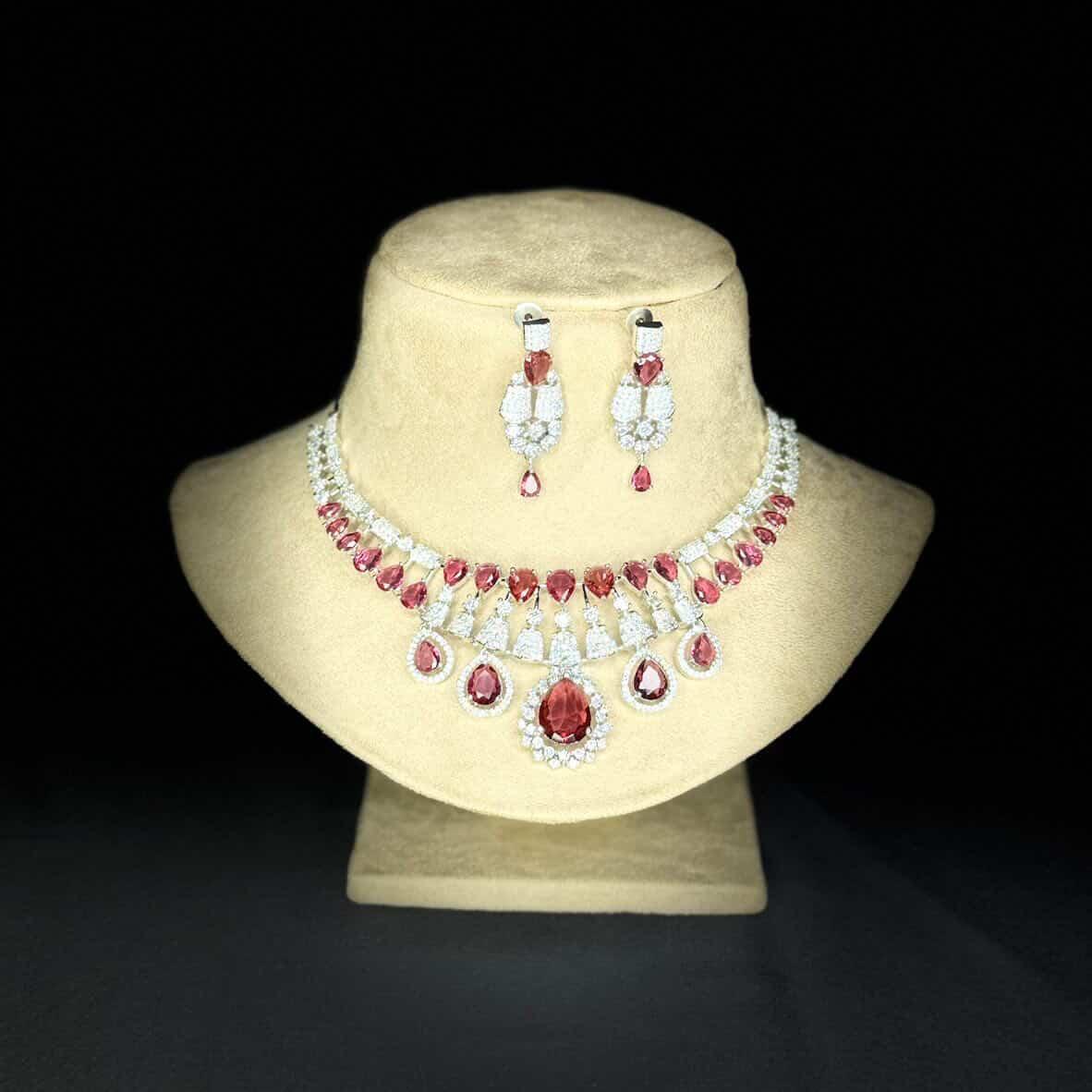 Classic Contemporary Aesthetic American Diamond Necklace Set - Image 2