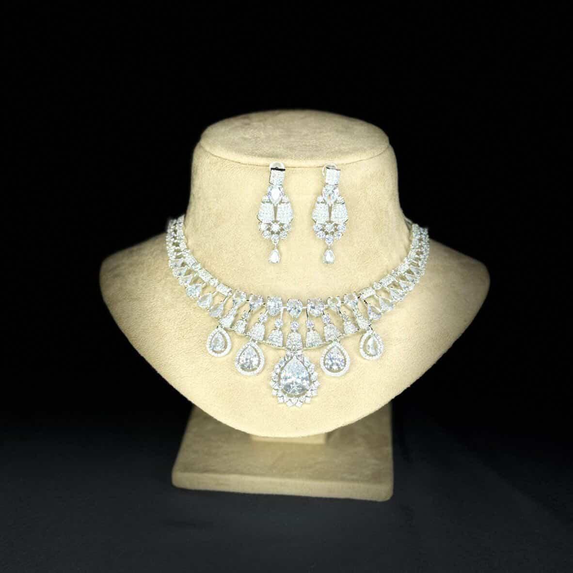 Classic Contemporary Aesthetic American Diamond Necklace Set - Image 7